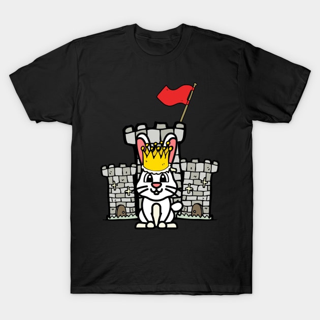 Cute Bunny is king of the castle T-Shirt by Pet Station